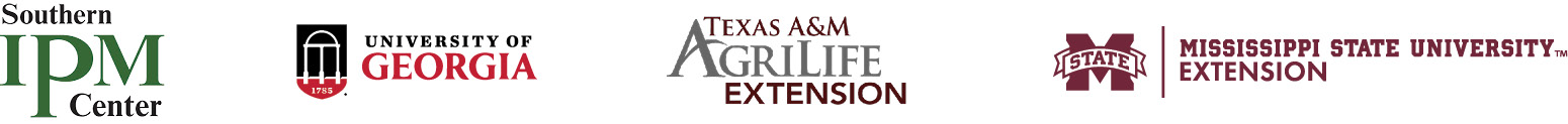 Logos. Southern IPM Center, University of Georgia, Texas A&M AgriLife Extension, and Mississippi State University Extension.