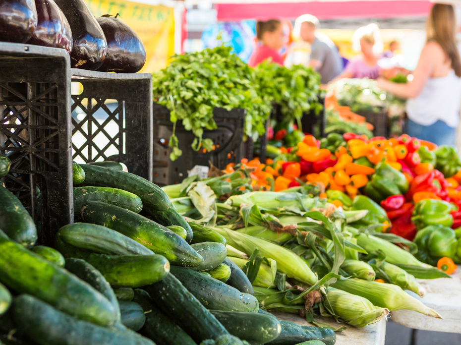 Produce at a local farmers market