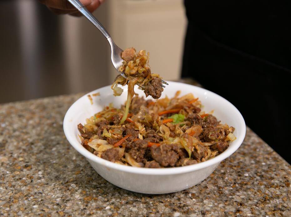 A bowl of Egg Roll in a Bowl.