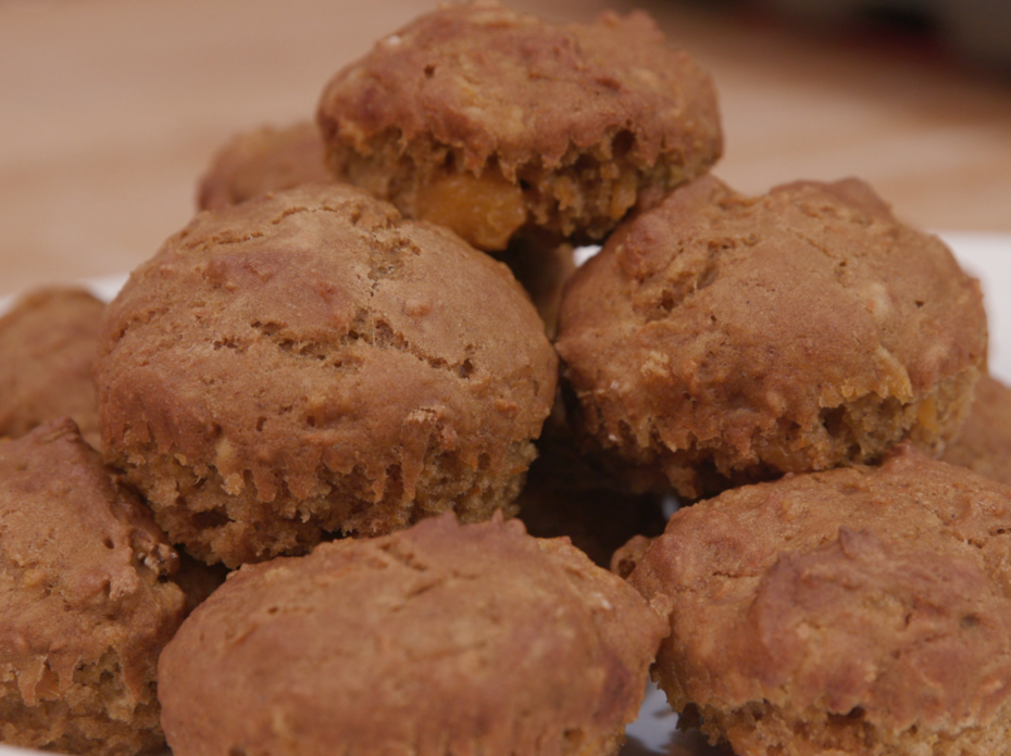 Sweet potato muffins on a white plate