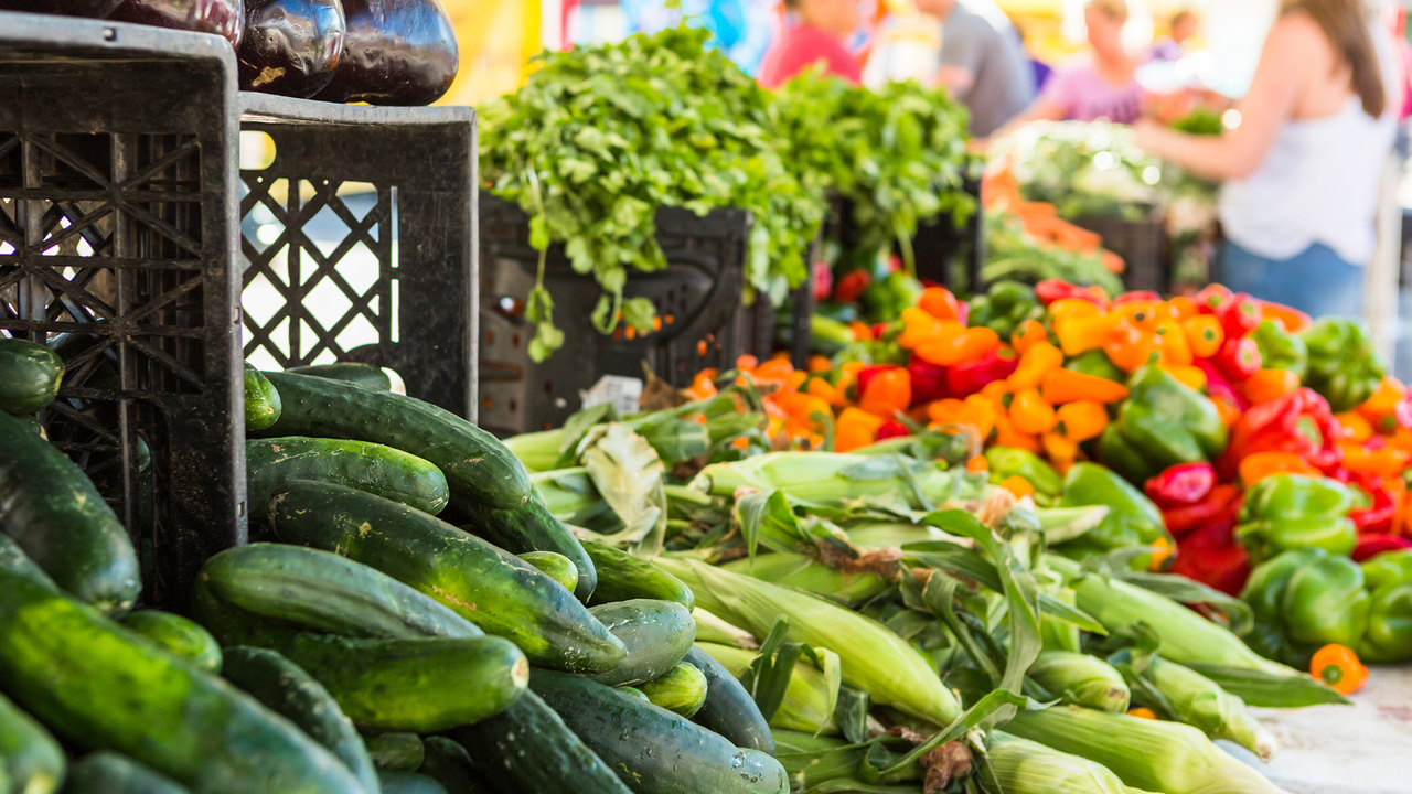 Produce at a local farmers market