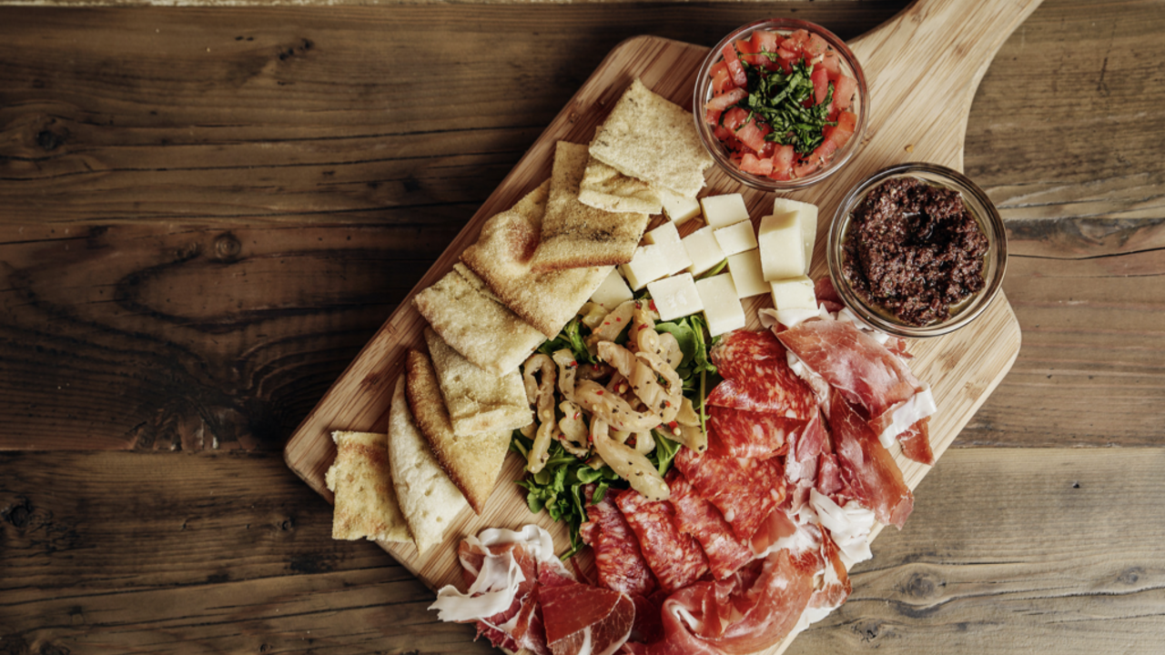 A charcuterie board. 