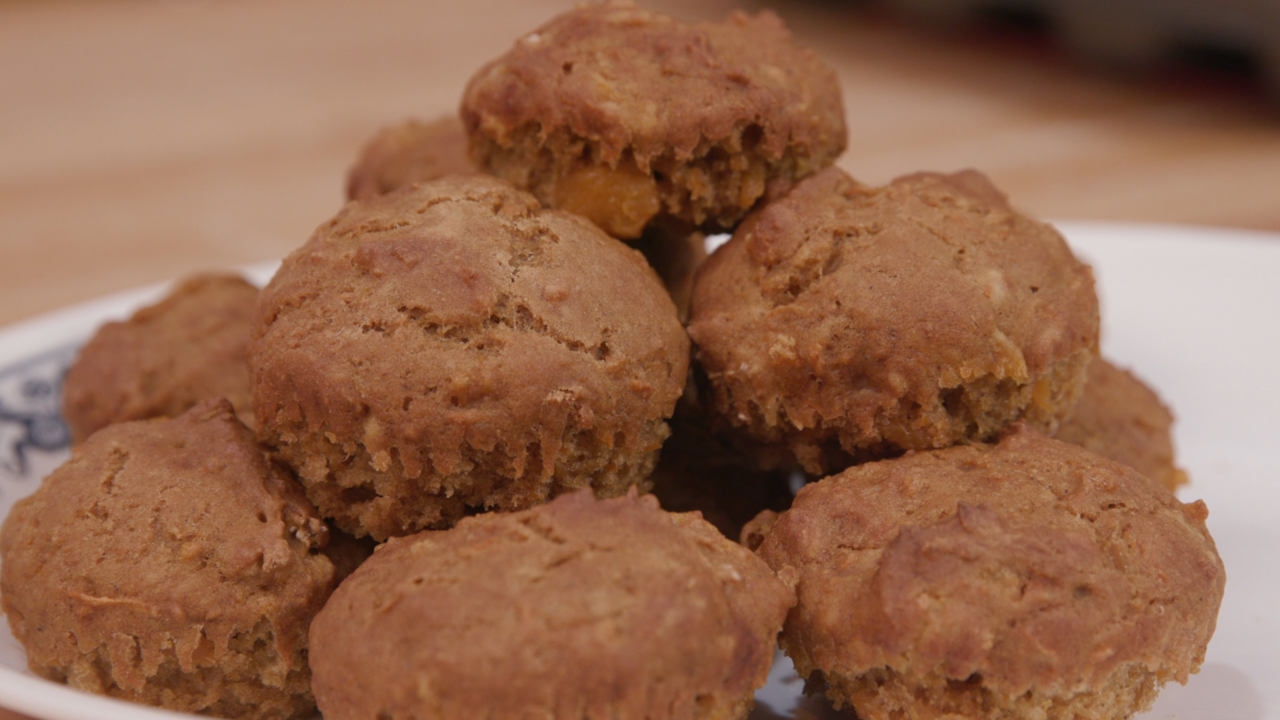 Sweet potato muffins on a white plate