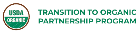 Logo. USDA Organic. Transition to Organic Partnership Program.